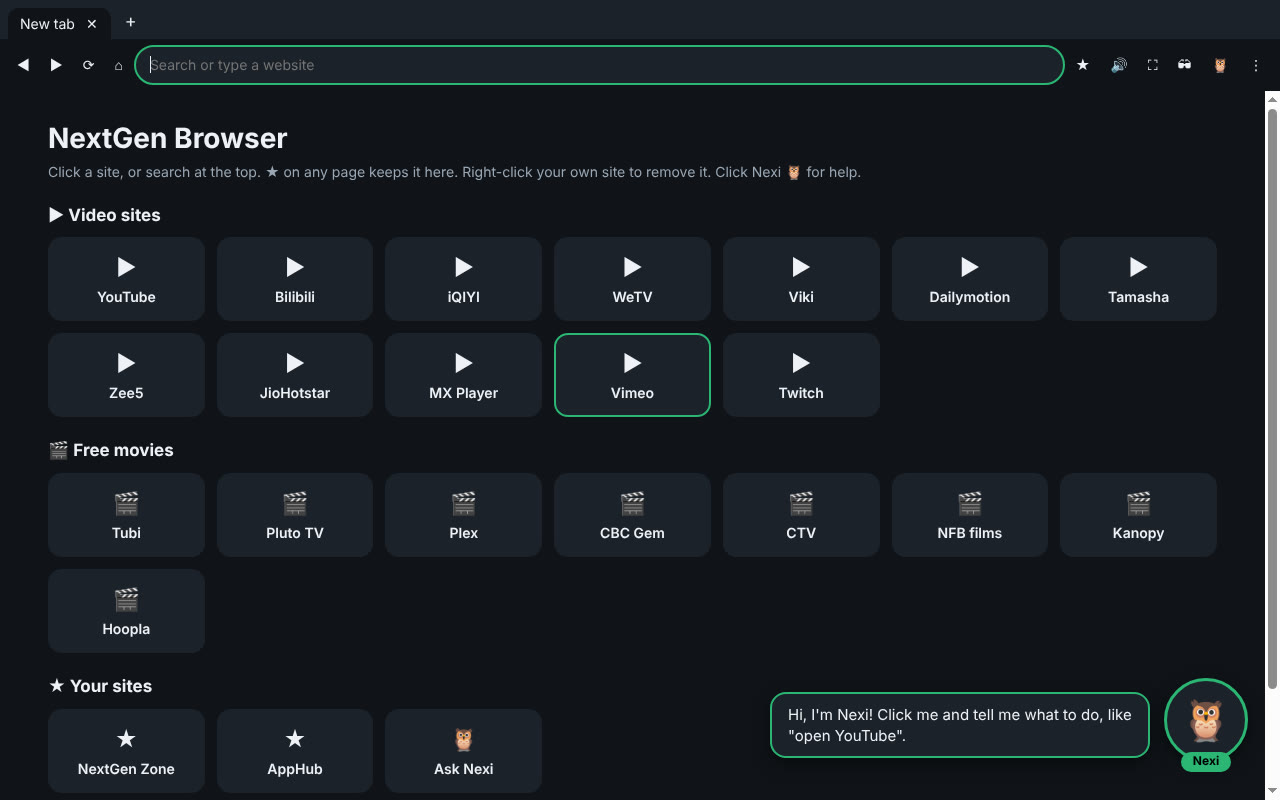 NextGen Browser for Windows screenshot 1